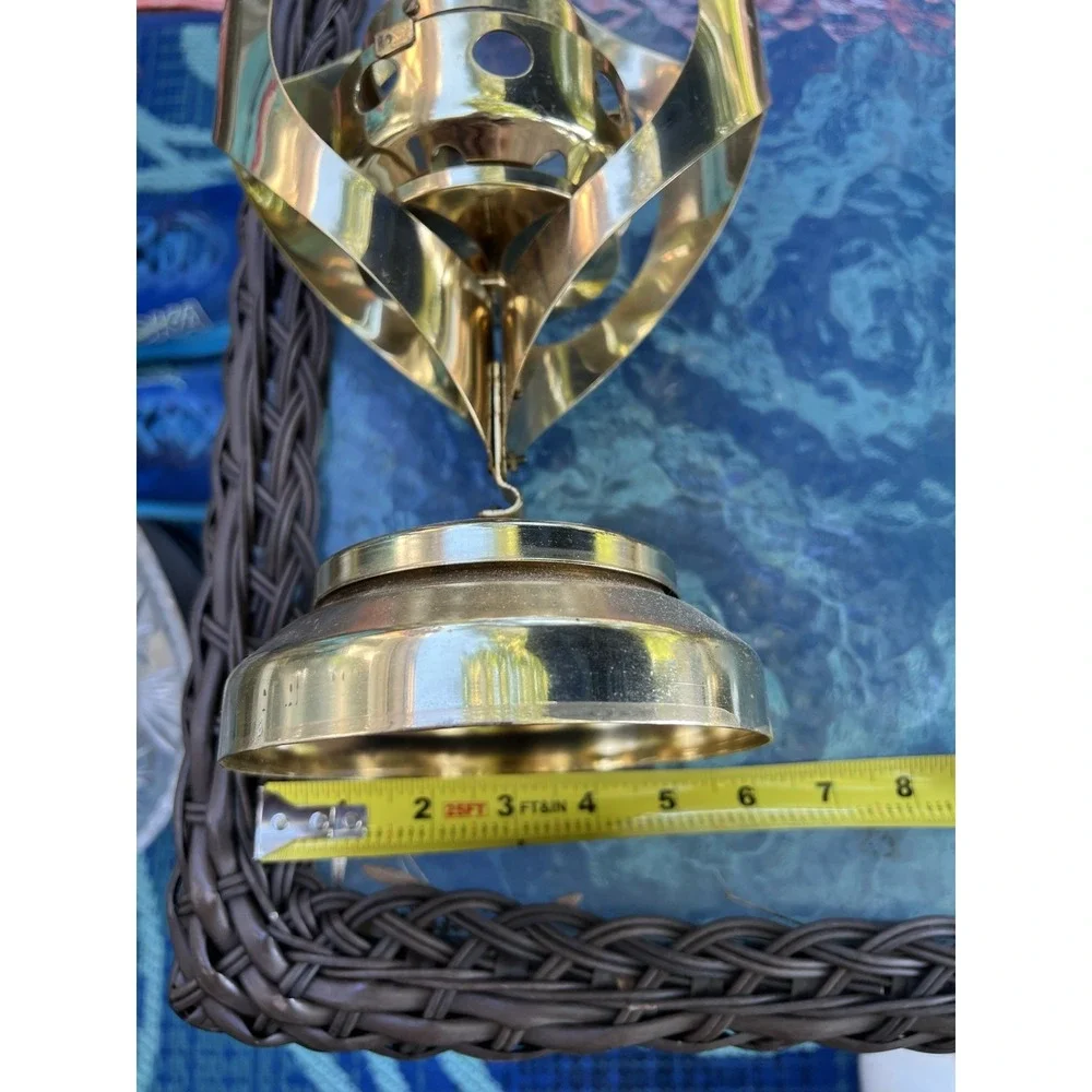 2 Mid Century Modern Candle Holder Gold Metal‎ Sculptural